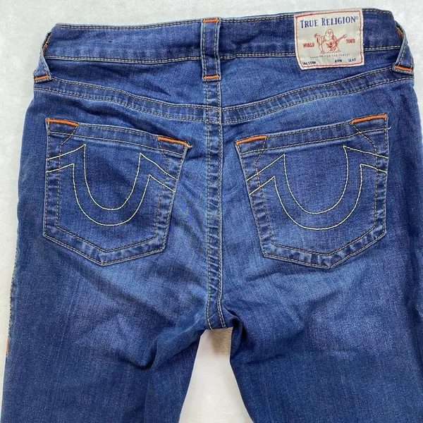 True Religion Jeans Women's 30 Jennie Curvy Mid‎ Rise Super Skinny medium wash - Image 11