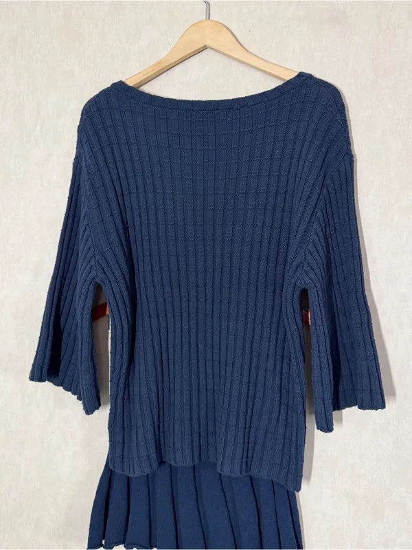 Free People Beach NWT Kenzie Sweater & Skirt Set in Darkest Night Navy S - Image 8
