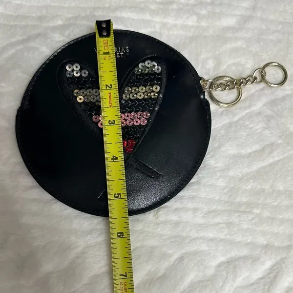 PINK - Victoria's Secret Round Wristlet Coin‎ Purse Key Chain Clutch Cosmetics Bag Charm - Image 8