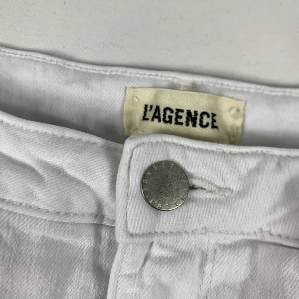 L'AGENCE‎ Jeans Womens 28 White Bootcut High Rise Stretch Denim Made USA - Image 10