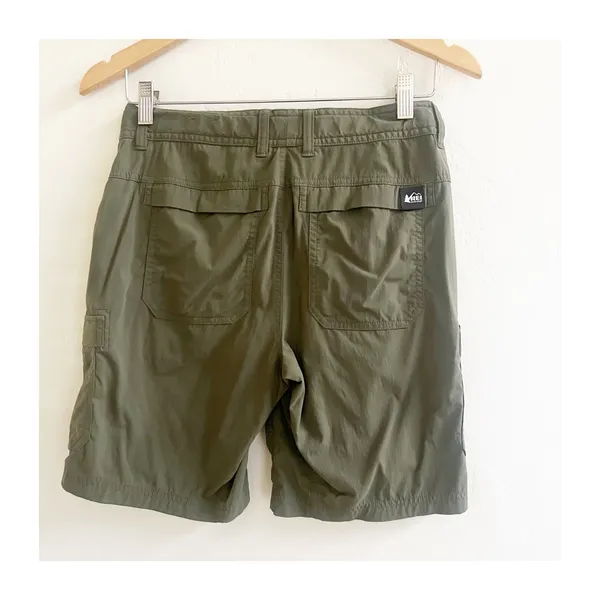 REI Hiking Shorts Womens Size 2 Army Green Relaxed Fit Cargo Pocket Activewear - Image 2