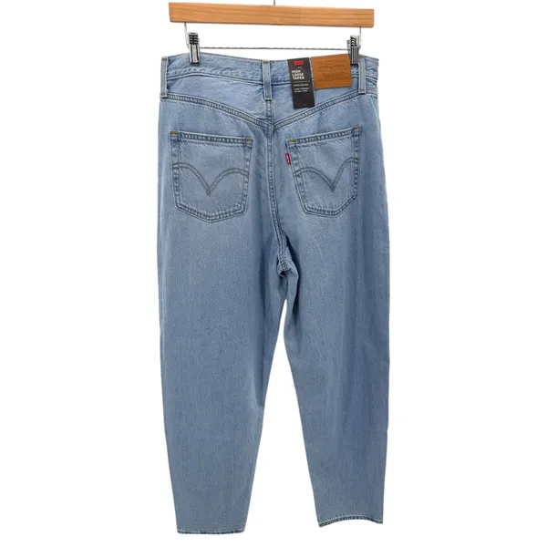 Levi's Premium High Loose‎ Taper Jeans 30x29 Light Wash TENCEL NWT - Image 5