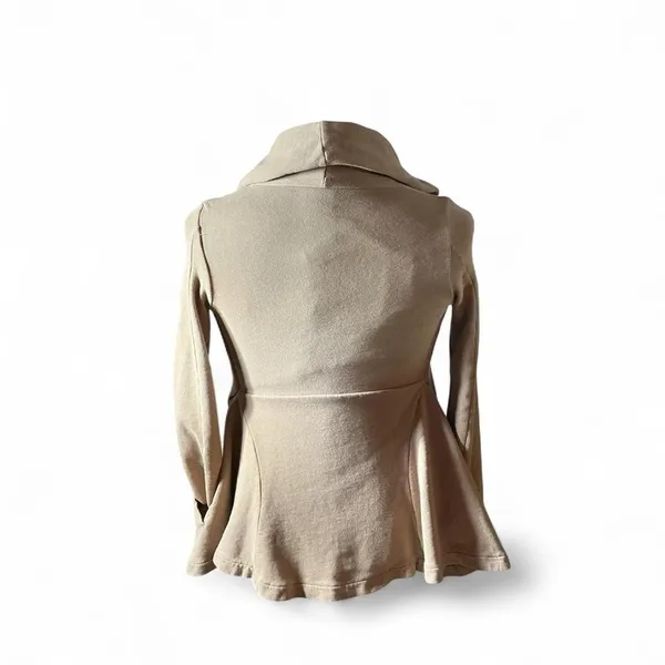Free People Cozy‎ Waterfall Cardigan Jacket Beige Cotton Blend XS Cottagecore - Image 2