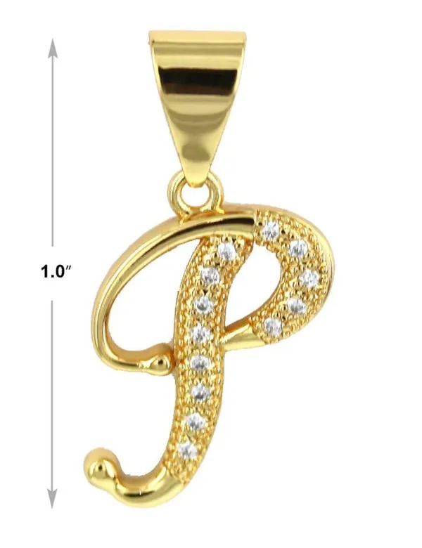 Gold Plated “P” Initial Pendant - Image 2