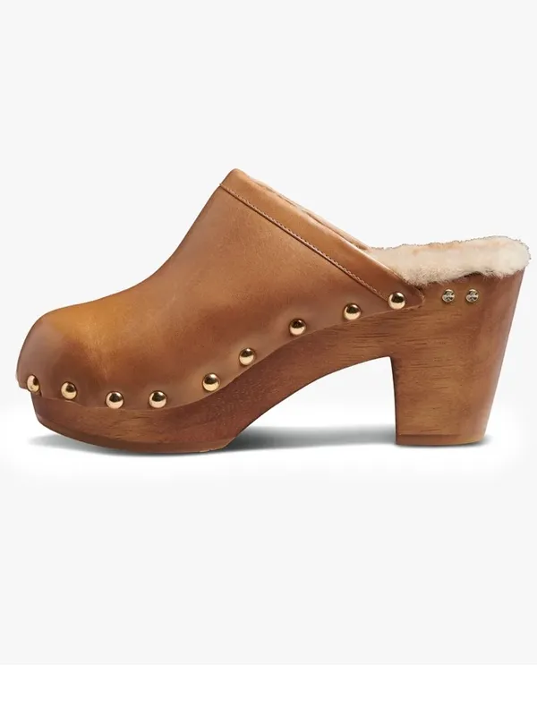 BEEK Woodpecker Shearling Clog, Saddle, Size 11, NEW NWT no box - Image 4