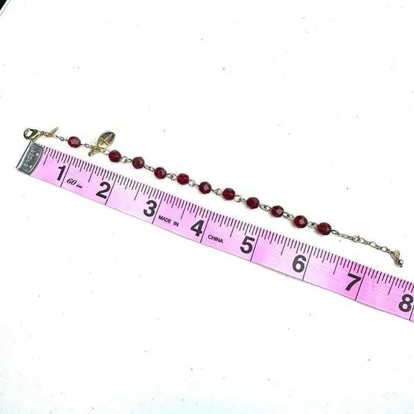 Avon Red Crystal Gold tone cross charm Bracelet - Image 6
