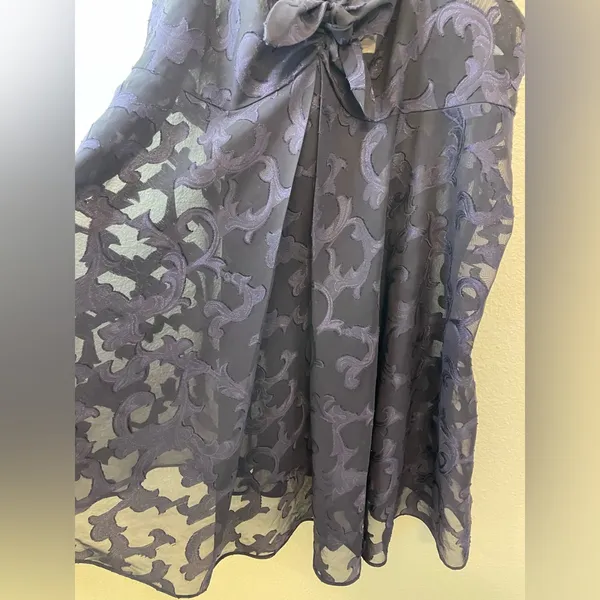Victoria's Secret Vintage Y2K Babydoll Dark Blue Chemises Top with Bow Size S‎ - Image 3