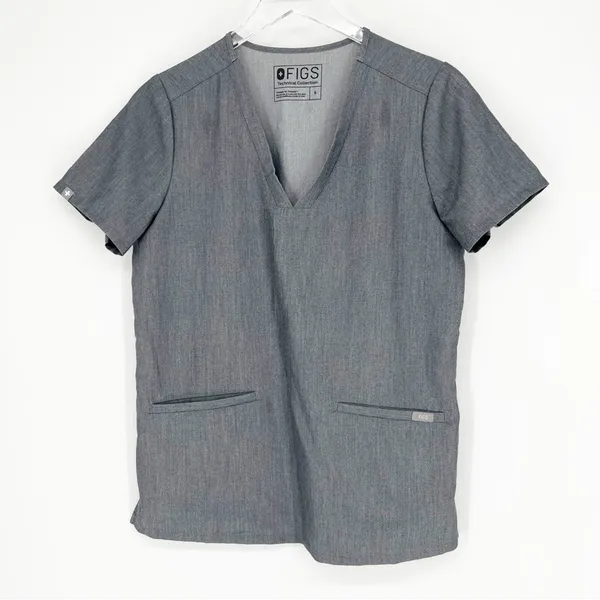 FIGS Casma Technical Collection Scrub Top Women's Size S Gray Healthcare Uniform - Image 2