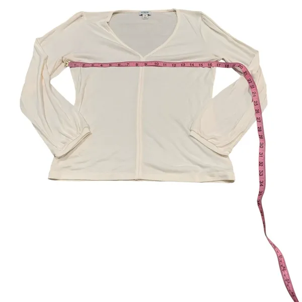 J. CREW cream colored long sleeve top - Image 3