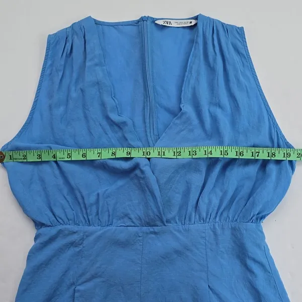 Zara -786 Women's Sleeveless Light Blue Romper Large‎ - Image 4