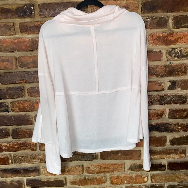 We The Free People Baby Pink Cozy Time Funnel Neck Top Women's Size XS - Image 9