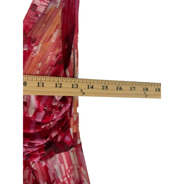 Anni Kuan Y2k Designer Women's Size Small Red Pink Abstract‎ Mini Dress - Image 9