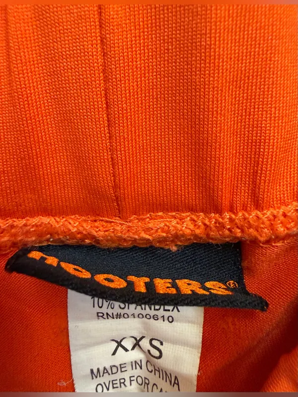 Vintage Hooters Uniform Running Shorts Women's Double Extra Small XXS Orange - Image 3