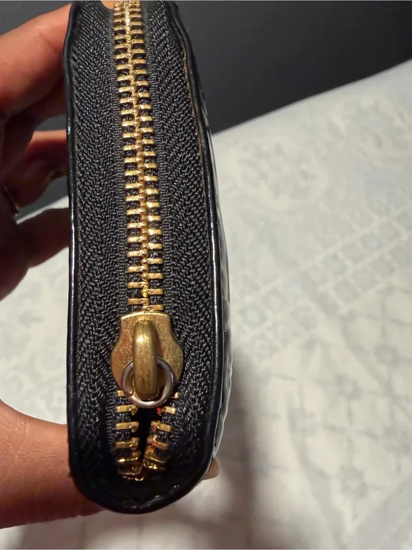 Tory Burch Black Patent Embossed Zip Around Wallet - Image 3