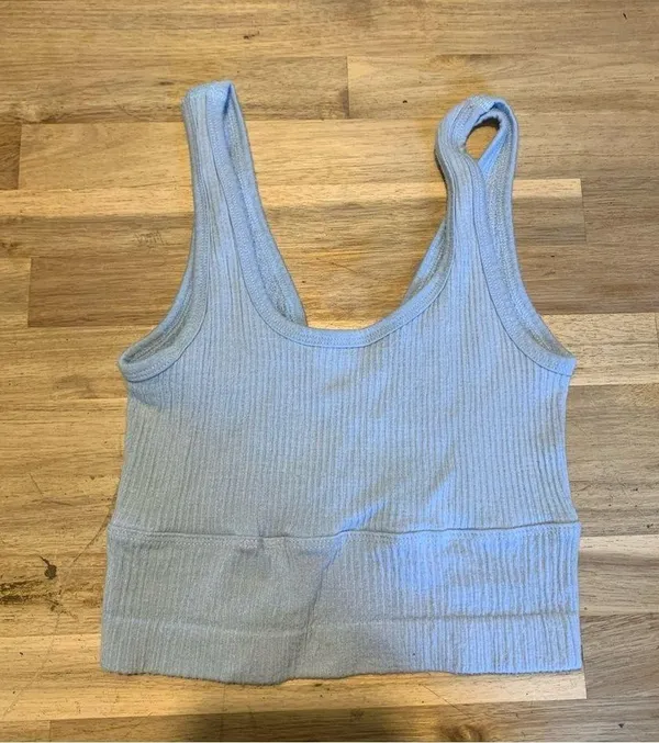 Urban Outfitters Out From Under Light Blue V-Neck Crop Top Bralette XS - Image 3