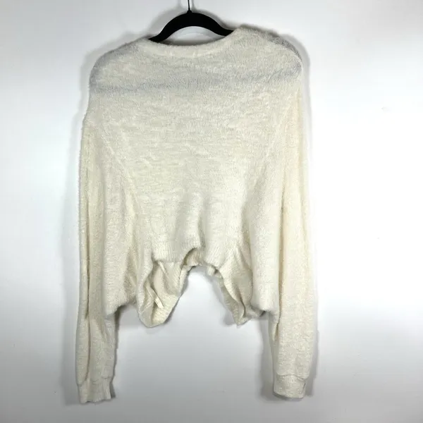 Free People FP One Ivory Fuzzy Cozy Batwing Cardigan Sweater Women’s Medium Boho - Image 7