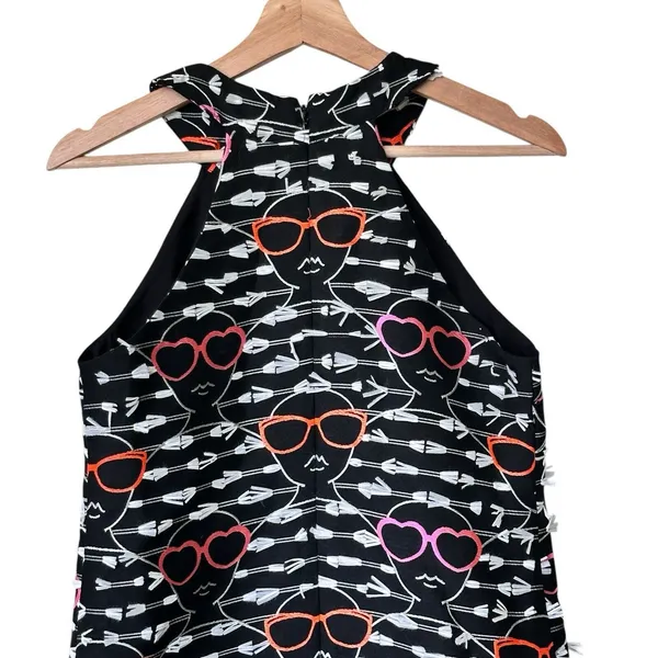 Hutch Dress Women Small Black White novelty print Sunglasses Shift halter Dress - Image 7