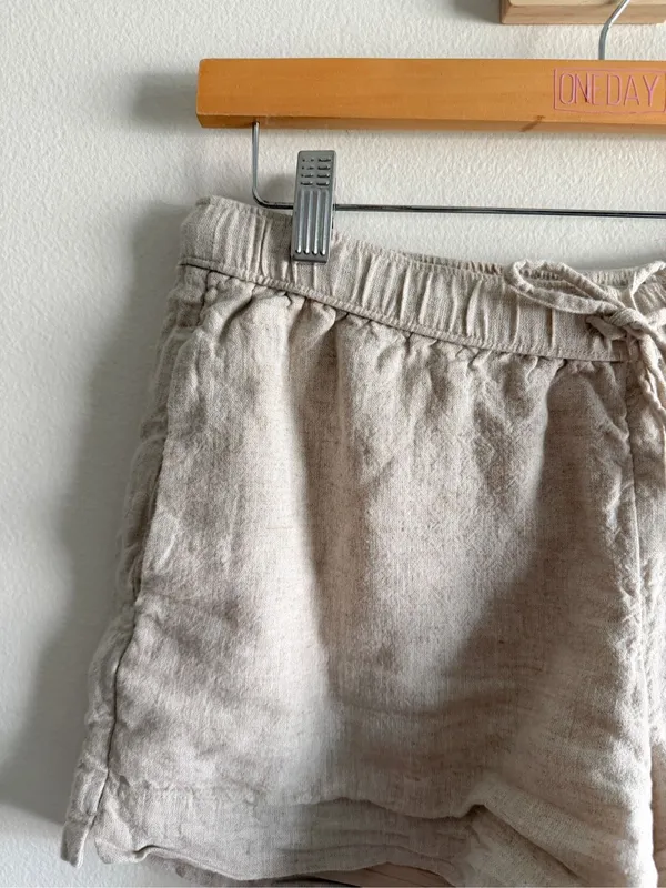 Abercrombie & Fitch Tie Waist Linen Mix Shorts Size S - Image 4