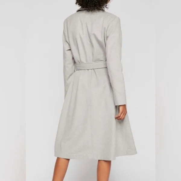 Free People Sierra Coat Wool Blend Wrap Jacket Gray Oversized Collar Size XS NWT - Image 4