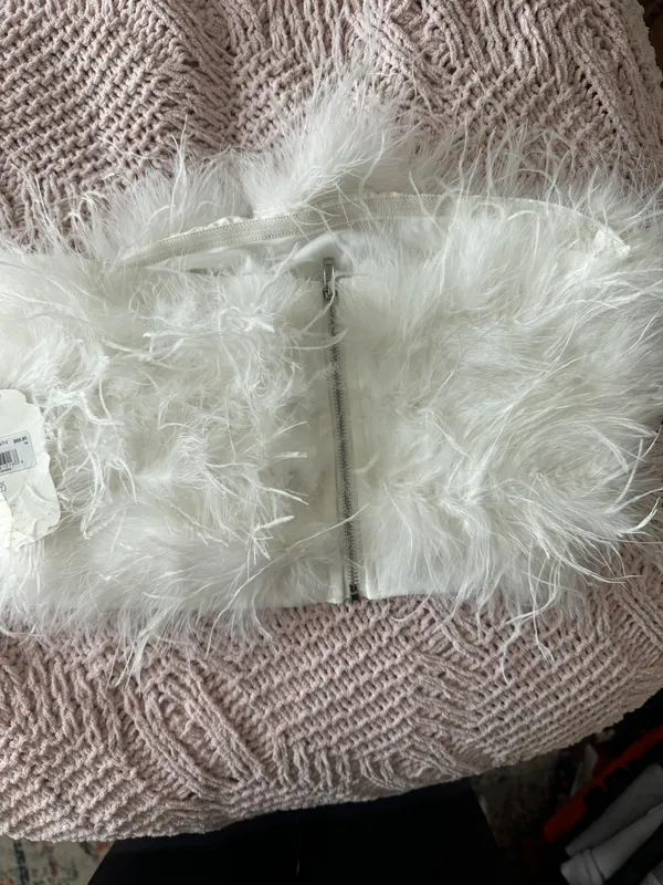 Altar'd State White Feather Strapless Top - Image 5
