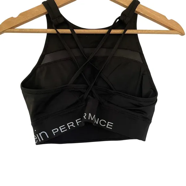 Calvin Klein Performance‎ high neck mesh detail sports bra padded wick size S - Image 2