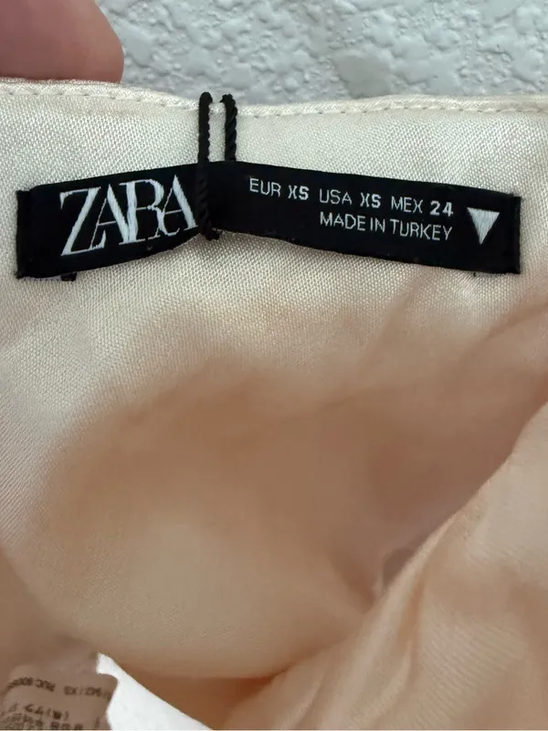 ZARA Blush Pink Satin Strappy Cut-Out Crop Top Size XS NEW - Image 7