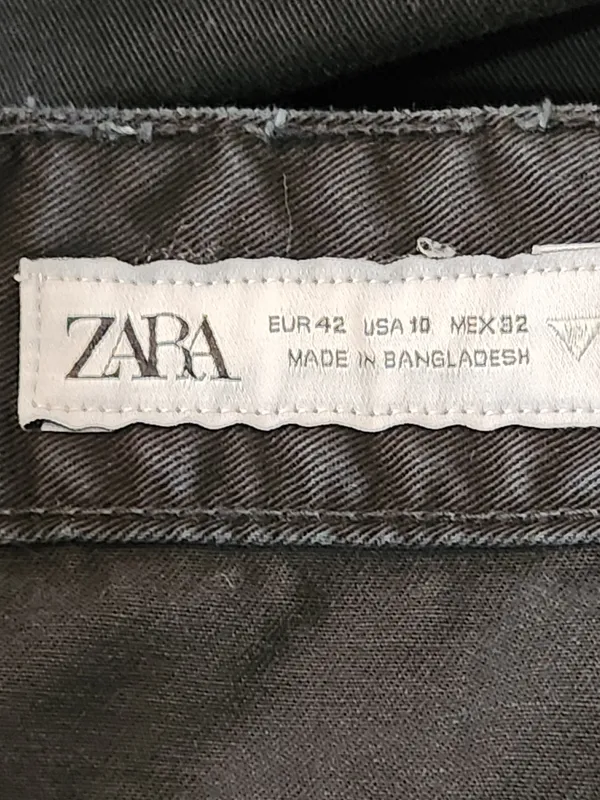 Zara Black Wide Leg Cargo Pants Size 10 - Image 9