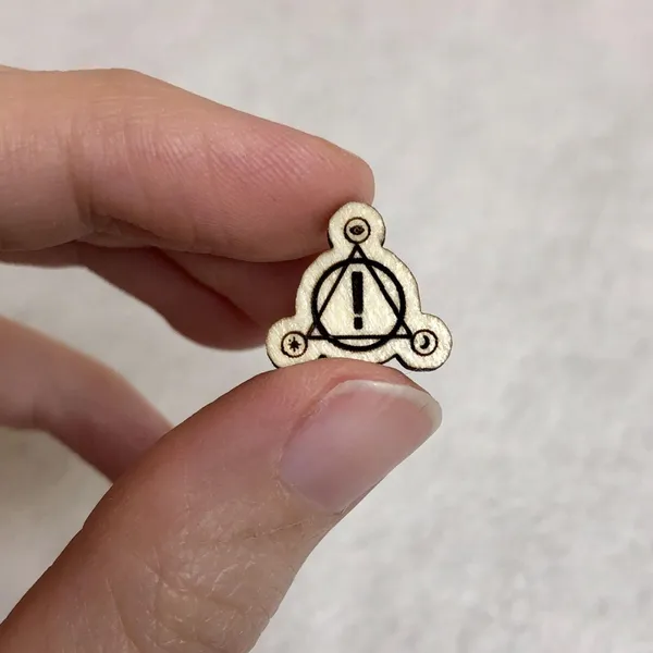 Panic at the Disco Logo Wood Stud Earrings Tan - Image 2