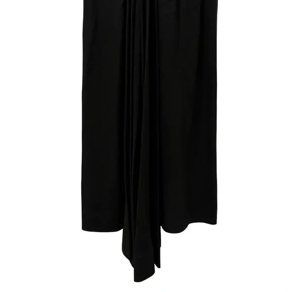Vintage Kathleen Inc Dress Womens Size Medium Black Maxi Sheath Ruched Pleated - Image 11