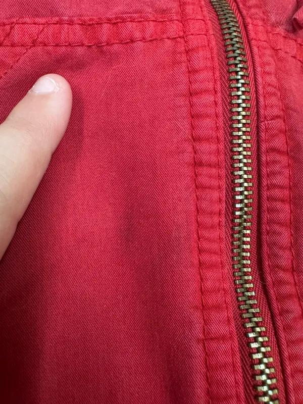 Kim Rogers Red Thin Hooded Jacket Size Large - Image 2