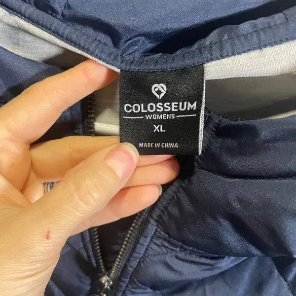 Colosseum Womens XL Virgina Navy & Gray Quilted‎ Full-Zip Hoodie Jacket - Image 2