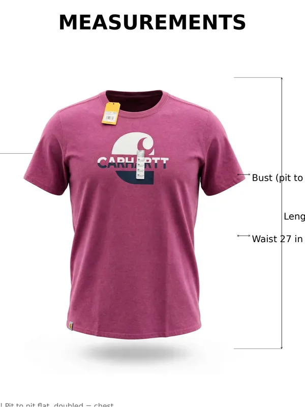 Carhartt Pink Graphic Logo Short Sleeve Tee - Image 3