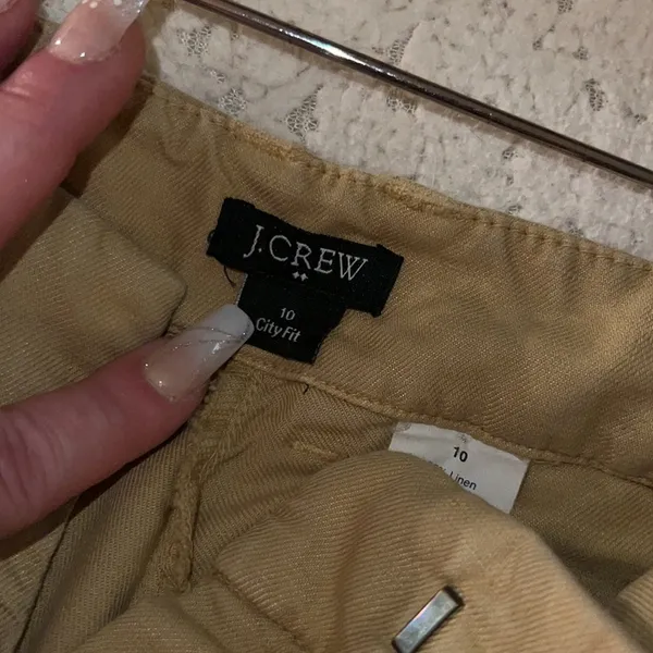 Vintage J Crew CityFit Size 10 Linen Blend Trousers - Image 10