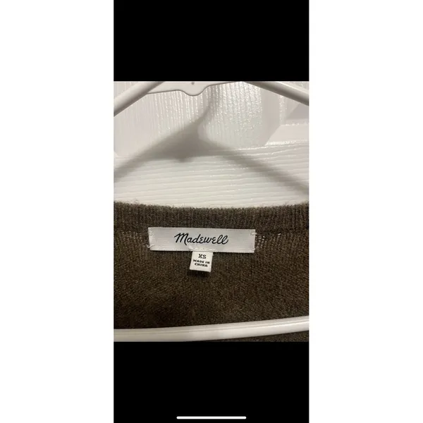 Madewell Ryder Cardigan Sweater Dark Olive/Army Green in color XS but oversized - Image 2