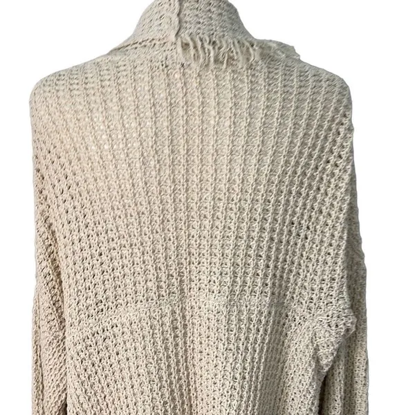 Free People Cream‎ I'II Be Around Knit Fringe Cardigan Size XS - Image 6