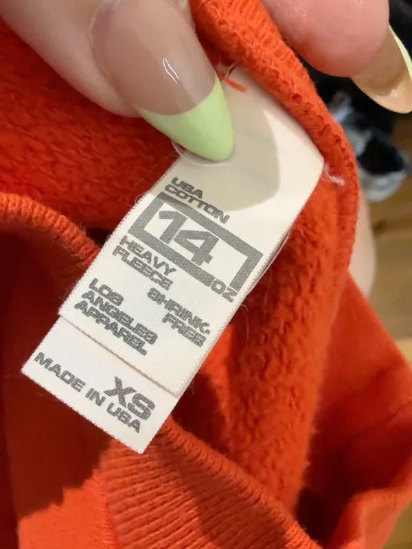 Los Angeles Apparel Heavy Fleece Crewneck Sweatshirt Red XS - Image 3