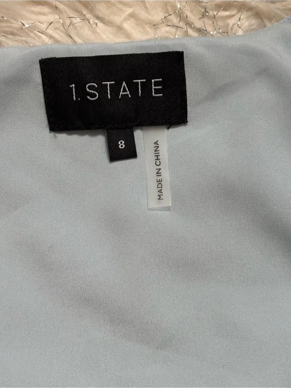 STATE Light Blue Women’s Sleeveless Button Front Vest Size 8 - Image 4