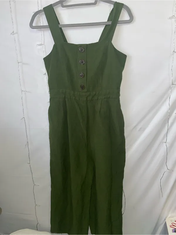 Ann Taylor Olive Green Button-Front Kids One-Piece Bodysuit - Image 2