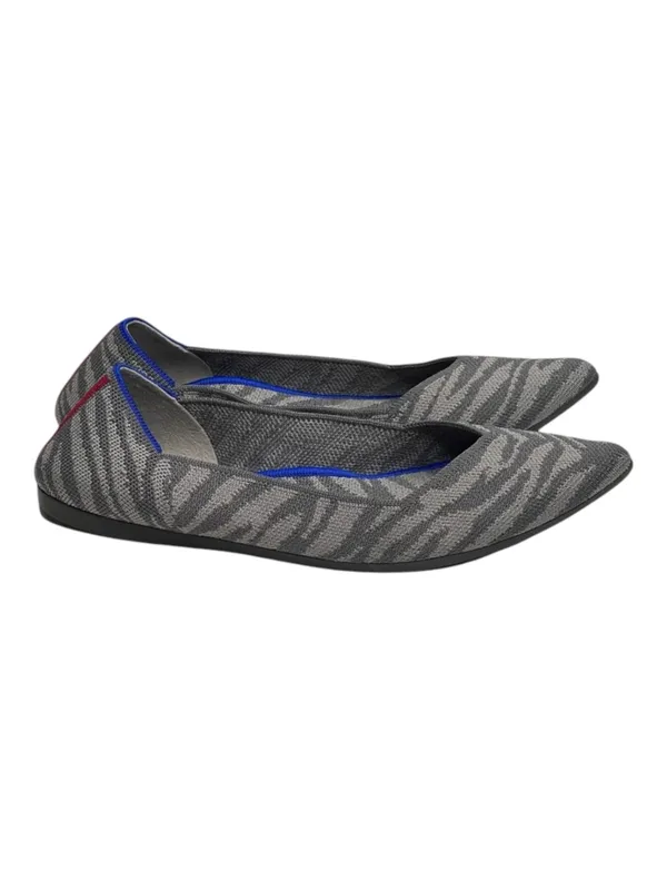 VHTF: Retired Rothy’s ➤ The Point Flats ➤ Grey Zebra Stripe Print ➤ 8M ➤ Sustain - Image 2