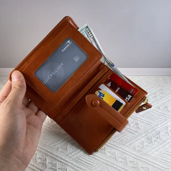 Wallet for Women,Trifold Snap Closure Wallet,Credit Card Holder Coin Purse - Image 6