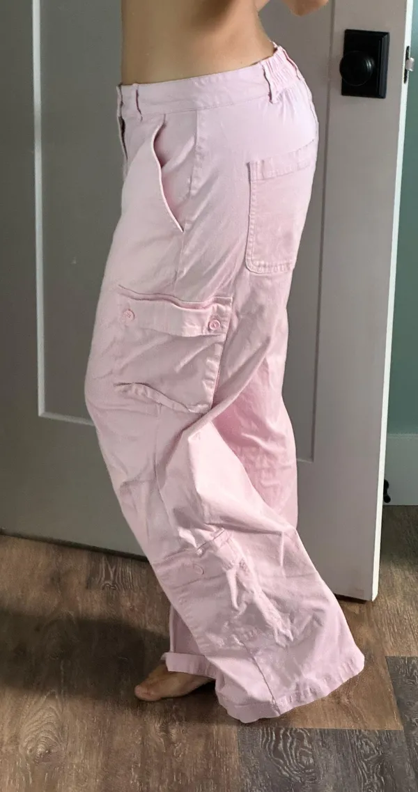 Pink Cargo Pants Size Large - Image 2