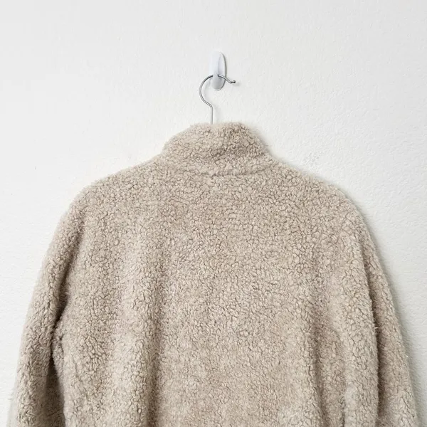 [Pendleton] Cream Full Zip Flannel Flap Pocket Fleece Sherpa Jacket Size Small S - Image 4