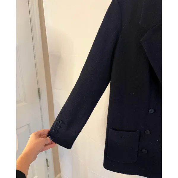 BDG Urban Outfitters Navy Blue Wool Blend Melton Boyfriend Coat Women's sz. XS - Image 6