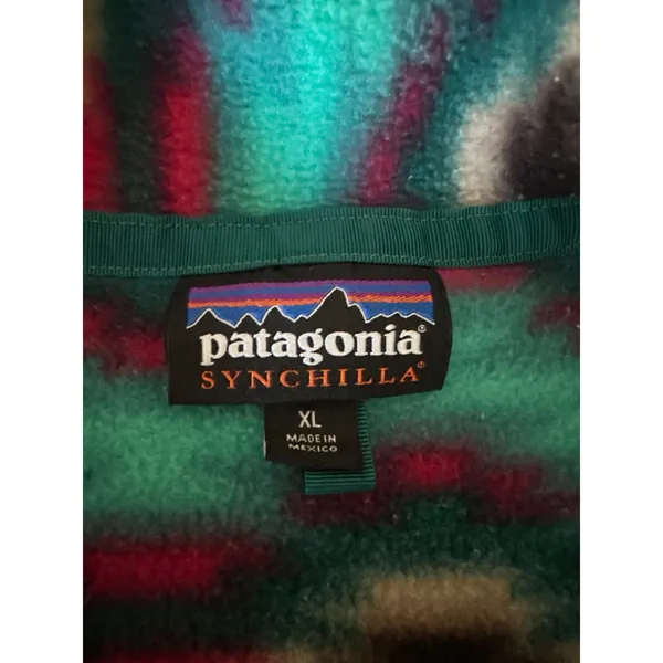 Patagonia Synchilla Fleece Pullover Women's XL Aztec Southwestern Teal Pink - Image 5