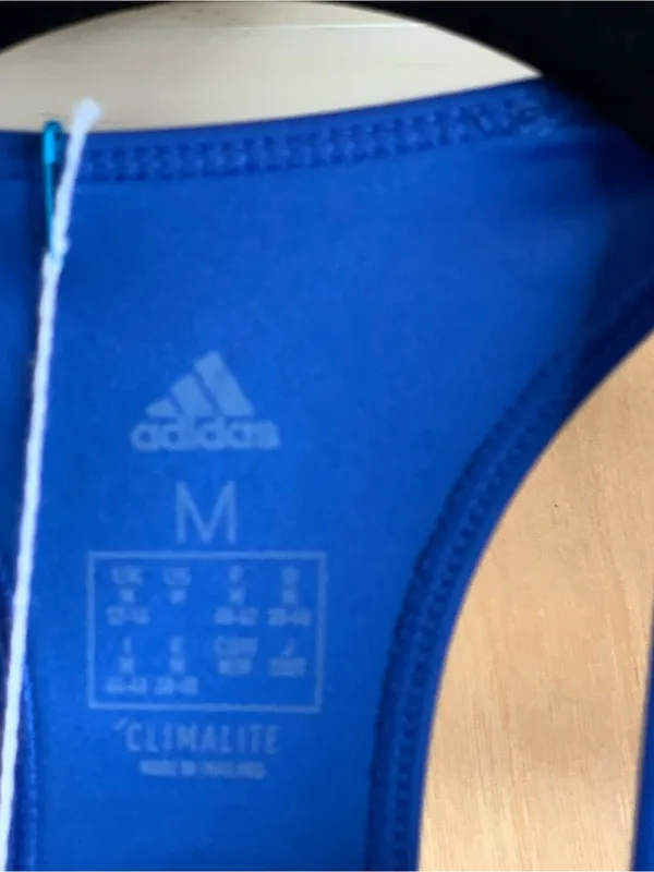Adidas Blue Logo Athlet Crop Top Size-Medium Gym Core - Image 2