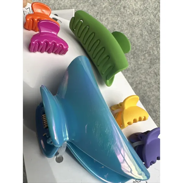 New Time And Tru Hair Claw Clip Lot of 2 Sets Colorful Retro Artsy Teacher Lg Sm - Image 7
