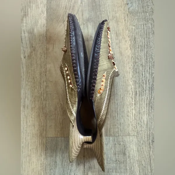 Apostrophe Women's Embellished Tan Mules‎ - Image 4