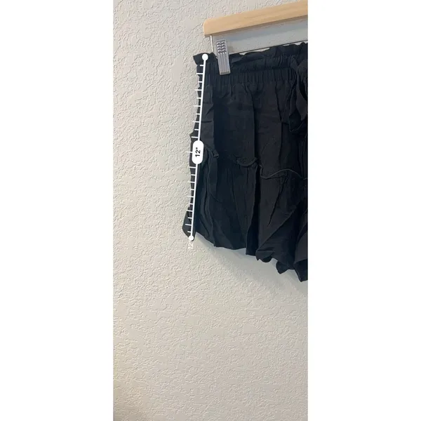 Illa Illa Shorts Women‎ Black Tiered Ruffle Boho High Rise SIZE M - Image 7