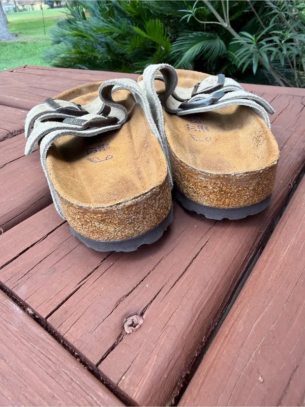Birkenstock Arizona Soft Footbed Taupe Suede Sandals EU 37 US 6.5 $155 - Image 6