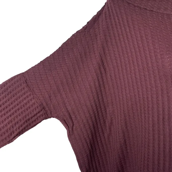 Free People Small Thermal Top Juicy Cowl Neck Split Back Long Sleeve Date Night - Image 5
